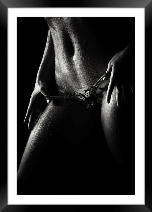 Woman in pantie closeup 1 Framed Mounted Print by Johan Swanepoel