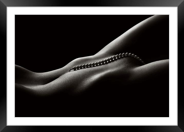 Nude woman bodyscape 45 Framed Mounted Print by Johan Swanepoel