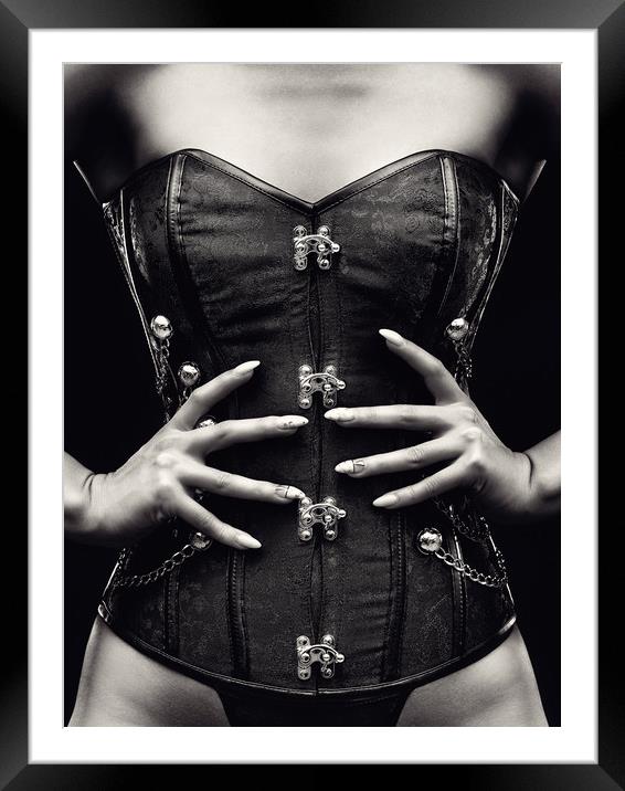 Woman corset close-up Framed Mounted Print by Johan Swanepoel