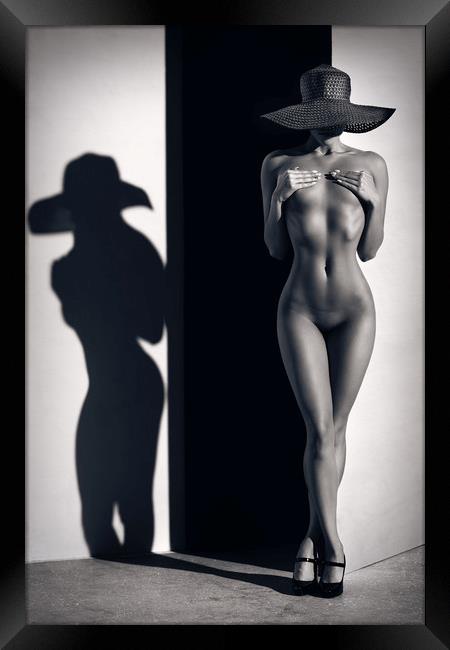 Sensual Nude Woman 1 Framed Print by Johan Swanepoel