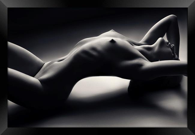 Sensual Nude Woman 2 Framed Print by Johan Swanepoel