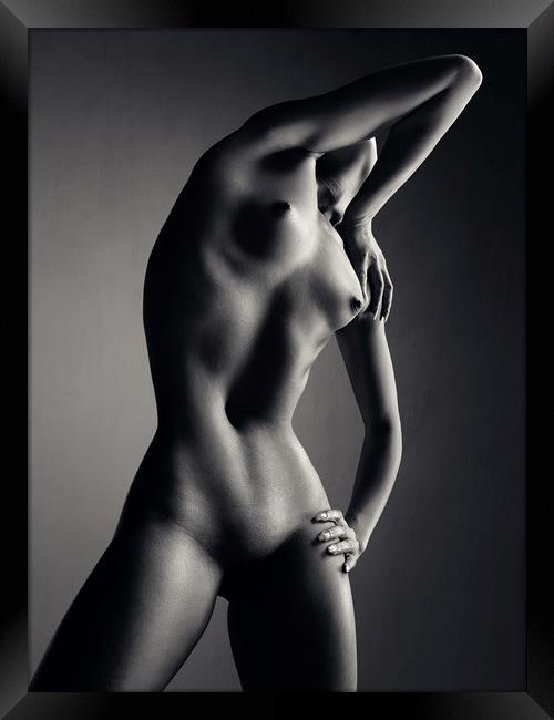 Nude woman fine art 9 Framed Print by Johan Swanepoel