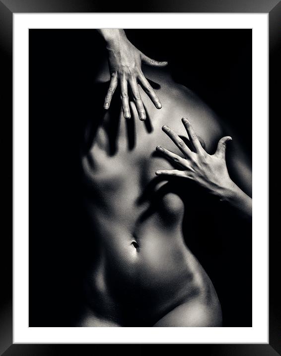 Nude woman fine art 10 Framed Mounted Print by Johan Swanepoel