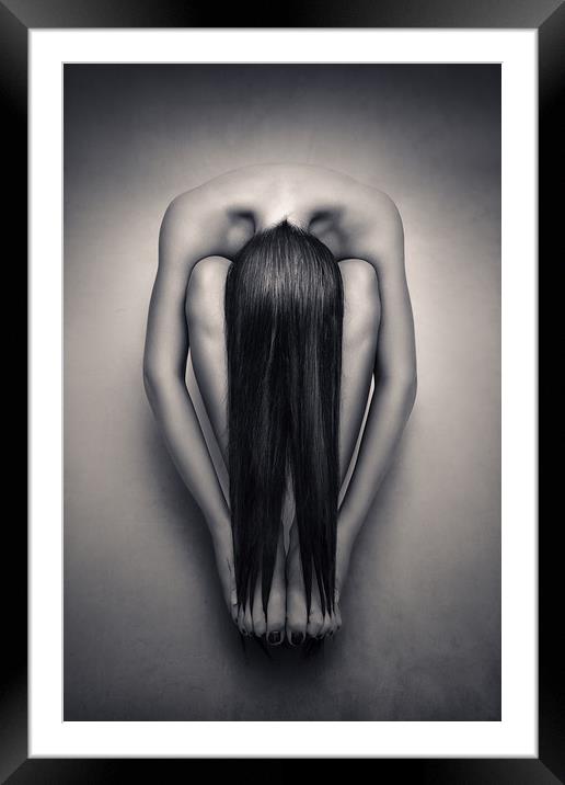 Nude woman fine art 14 Framed Mounted Print by Johan Swanepoel