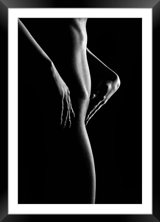 Nude woman bodyscape 55 Framed Mounted Print by Johan Swanepoel