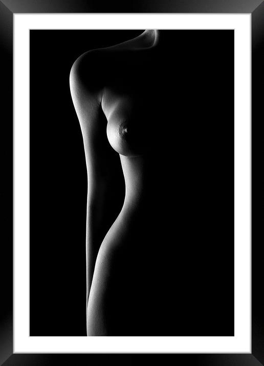 Nude woman bodyscape 62 Framed Mounted Print by Johan Swanepoel