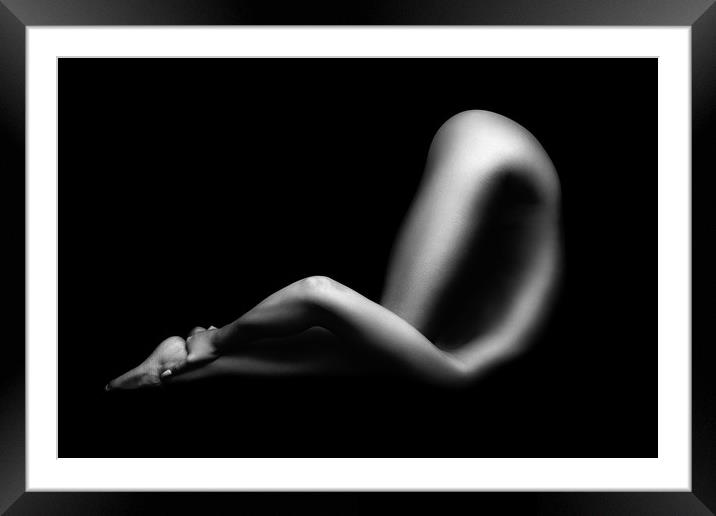 Nude woman bodyscape 64 Framed Mounted Print by Johan Swanepoel