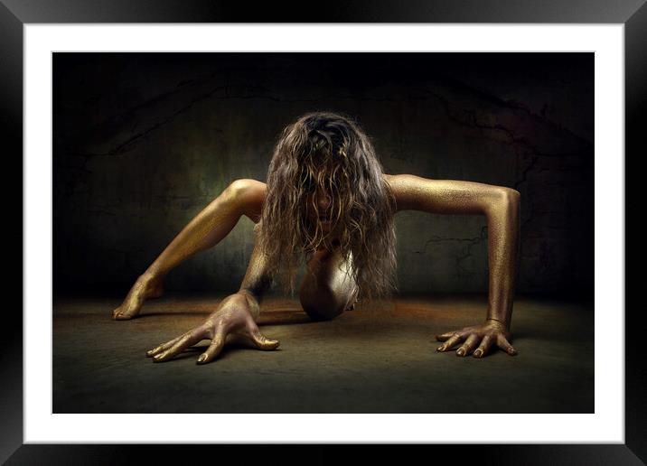 Nude fine art colour 1 Framed Mounted Print by Johan Swanepoel