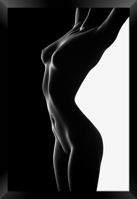 Nude black versus white 2 Framed Print by Johan Swanepoel