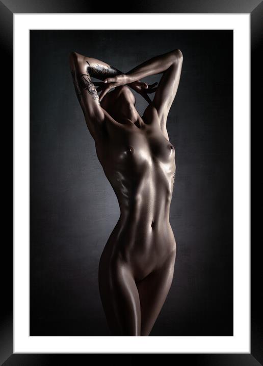 Nude fine art colour 2 Framed Mounted Print by Johan Swanepoel