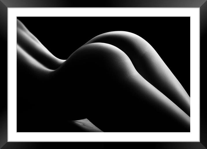 Nude woman bodyscape 68 Framed Mounted Print by Johan Swanepoel