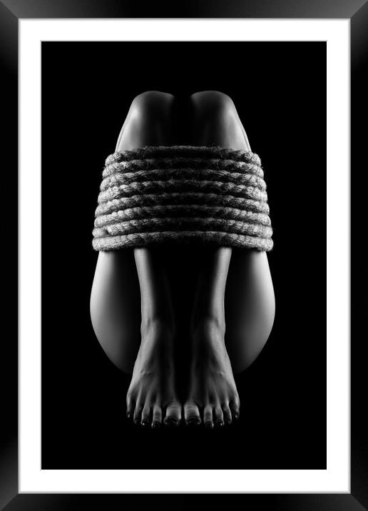 Nude Woman bondage 3 Framed Mounted Print by Johan Swanepoel