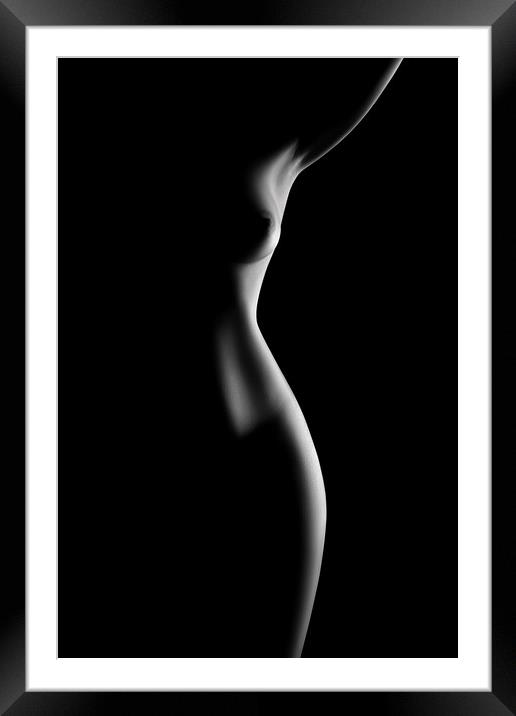 Nude woman bodyscape 70 Framed Mounted Print by Johan Swanepoel