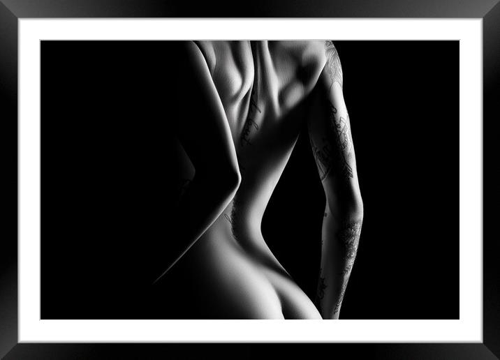 Nude woman bodyscape 72 Framed Mounted Print by Johan Swanepoel