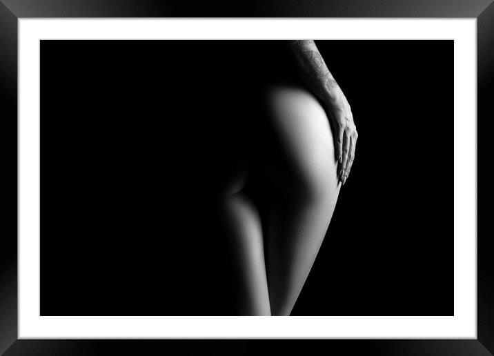 Nude woman bodyscape 73 Framed Mounted Print by Johan Swanepoel