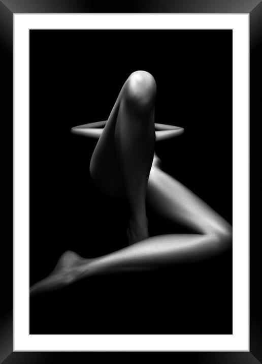 Nude woman bodyscape 76 Framed Mounted Print by Johan Swanepoel