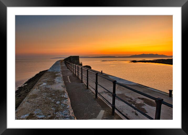Saltcoats Harbour Sunset Framed Mounted Print by Chris Wright
