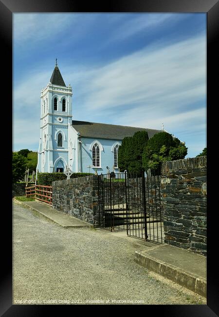 Blue Church Donegal Framed Print by Ciaran Craig
