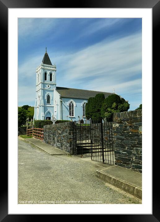 Blue Church Donegal Framed Mounted Print by Ciaran Craig