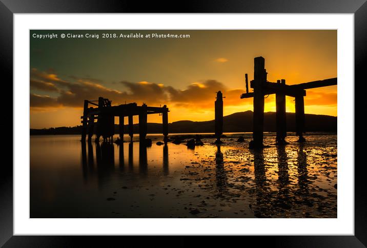 Sunset at the old pier Framed Mounted Print by Ciaran Craig