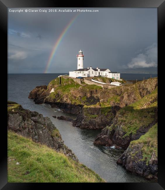 Rainbow over Fanad Head Lighthouse  Framed Print by Ciaran Craig
