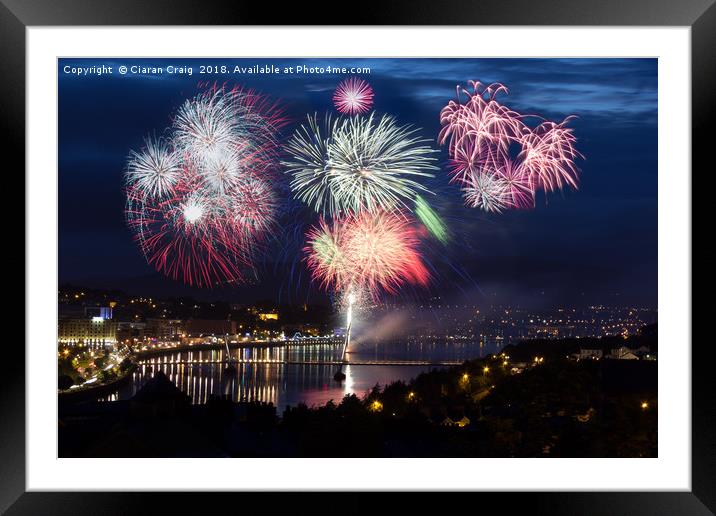 Fireworks over Derry City  Framed Mounted Print by Ciaran Craig