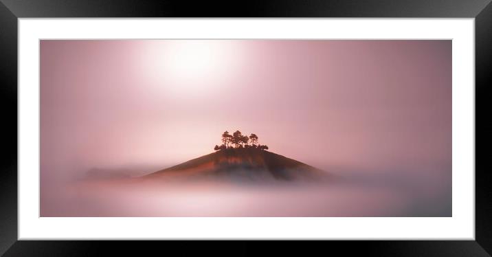 Rose Gold Mists Panoramic Crop Framed Mounted Print by David Neighbour