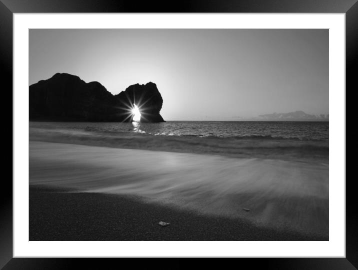Through the Keyhole B&W Framed Mounted Print by David Neighbour