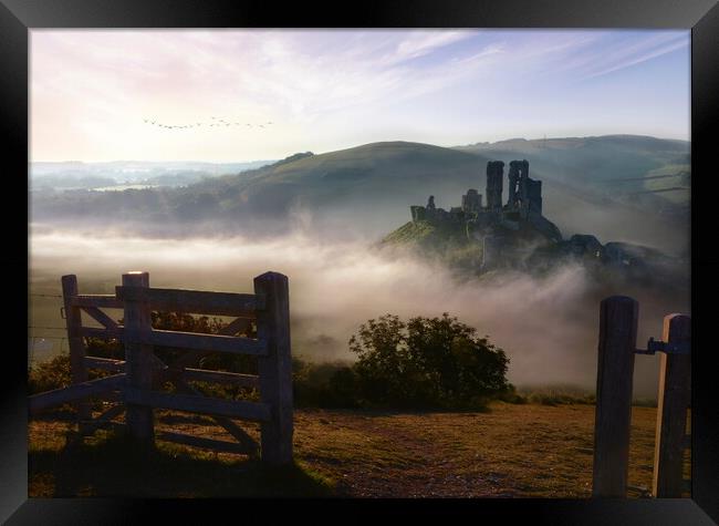 Gateway to Corfe Castle Framed Print by David Neighbour
