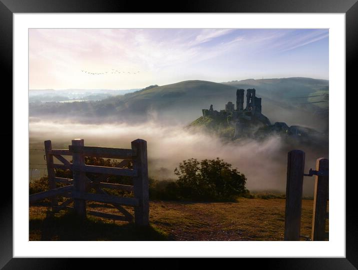 Gateway to Corfe Castle Framed Mounted Print by David Neighbour