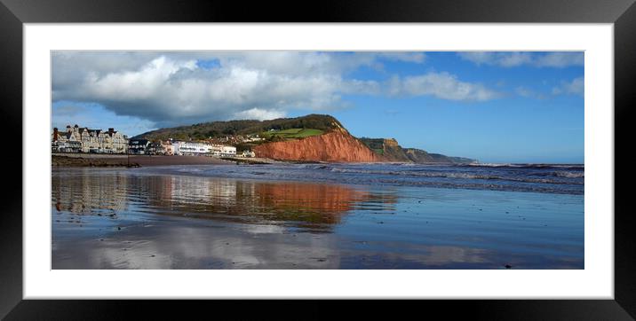 Sidmouth Reflections Framed Mounted Print by David Neighbour