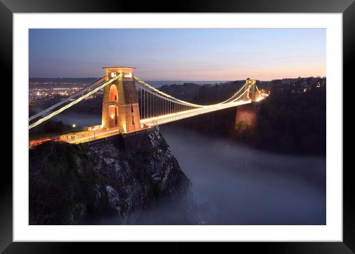 Clifton Twilight Framed Mounted Print by David Neighbour