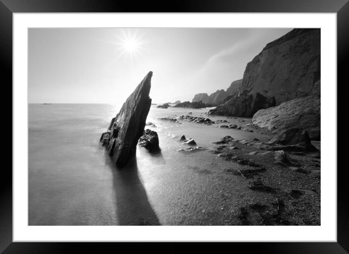 Ayrmer's Sundial Black and White Framed Mounted Print by David Neighbour