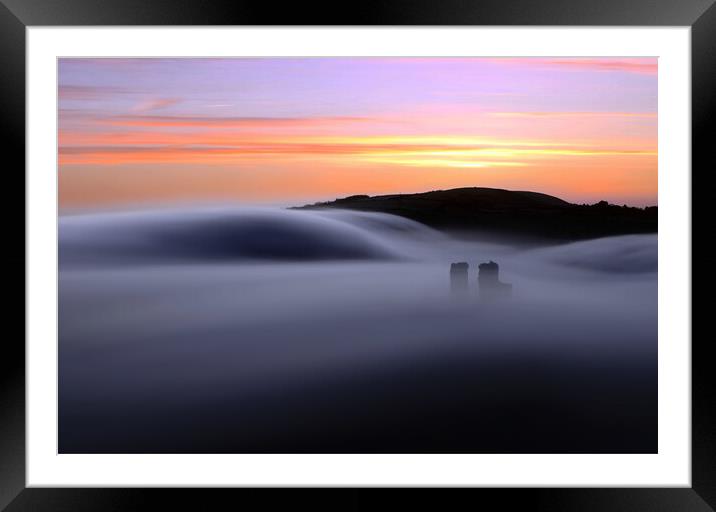 Contoured Steel Mists Framed Mounted Print by David Neighbour