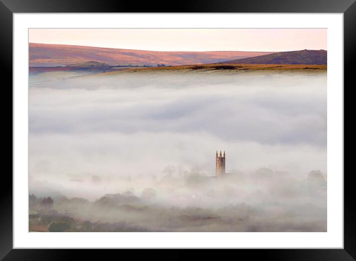 Widecombe Mists Framed Mounted Print by David Neighbour