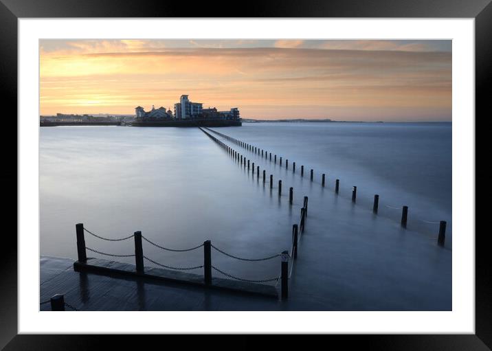 Knightstone Island High Tide Framed Mounted Print by David Neighbour
