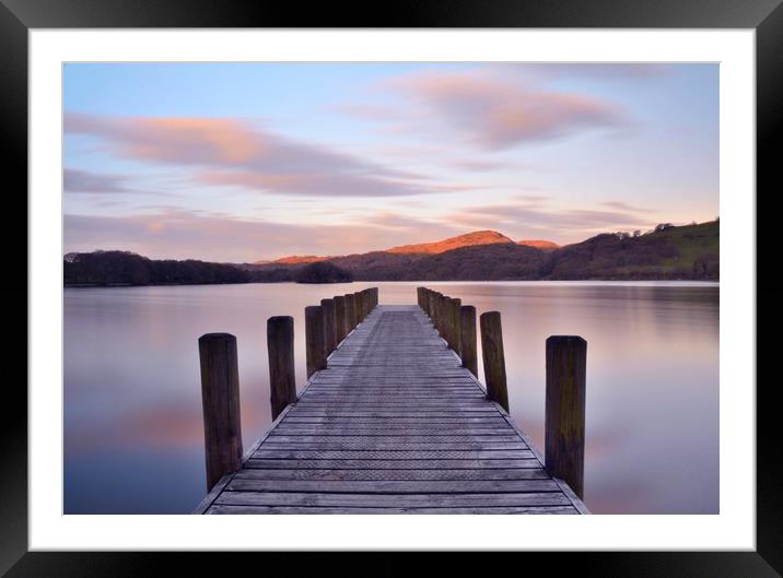 Coniston jetty Framed Mounted Print by David Neighbour