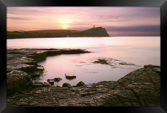 Kimmeridge Bay Sunrise Framed Print by David Neighbour