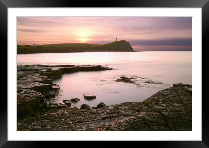 Kimmeridge Bay Sunrise Framed Mounted Print by David Neighbour