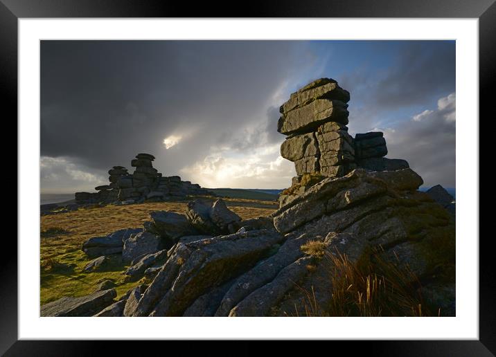 Great Staple Tor Framed Mounted Print by David Neighbour