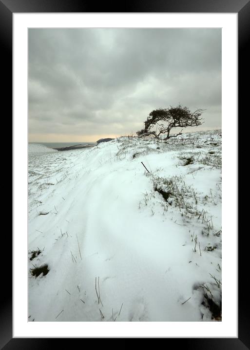 Quarry Hill Snowscape Framed Mounted Print by David Neighbour