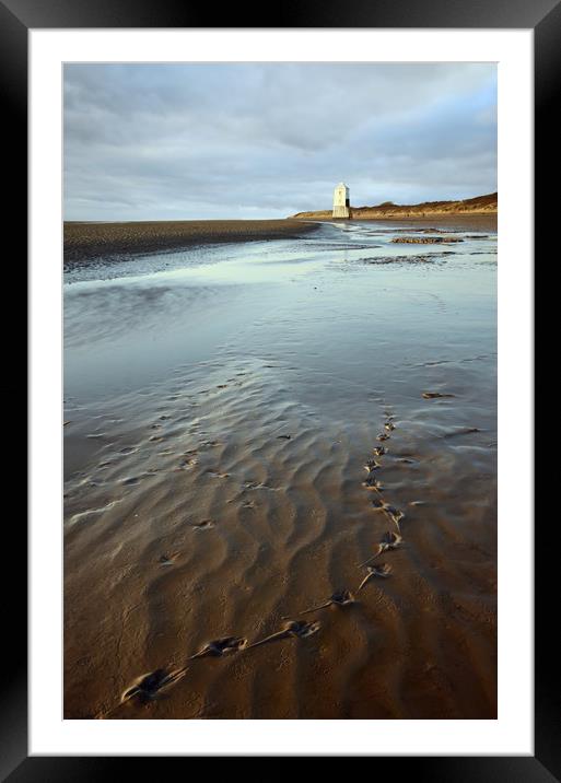 Footprints to the Low Lighthouse Framed Mounted Print by David Neighbour