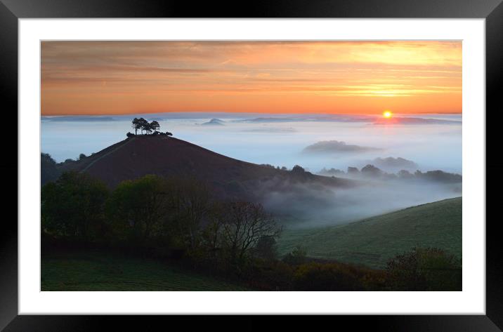 Colmer's Hill Mist Framed Mounted Print by David Neighbour