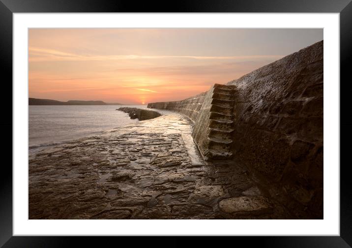 Sunrise at The Cobb Framed Mounted Print by David Neighbour