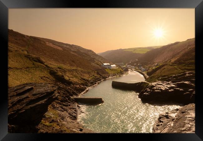 Morning at Boscastle Framed Print by David Neighbour