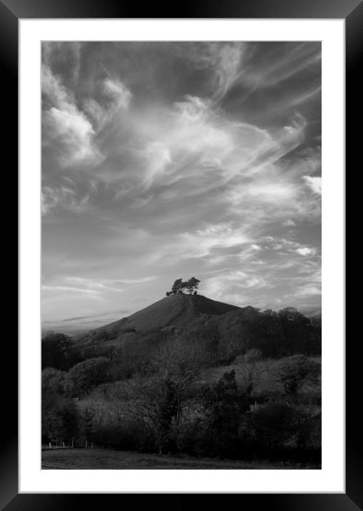 Colmer's Hill Black and White Framed Mounted Print by David Neighbour
