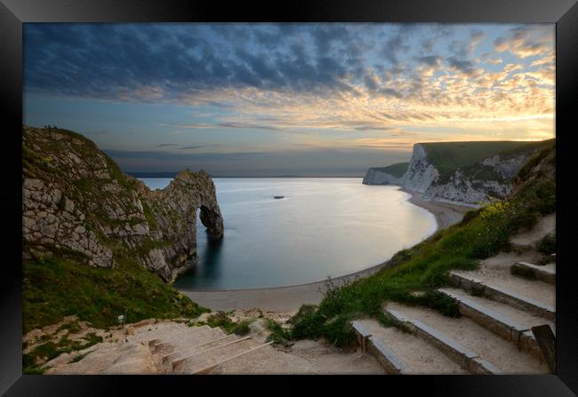 Steps to Durdle Door Framed Print by David Neighbour