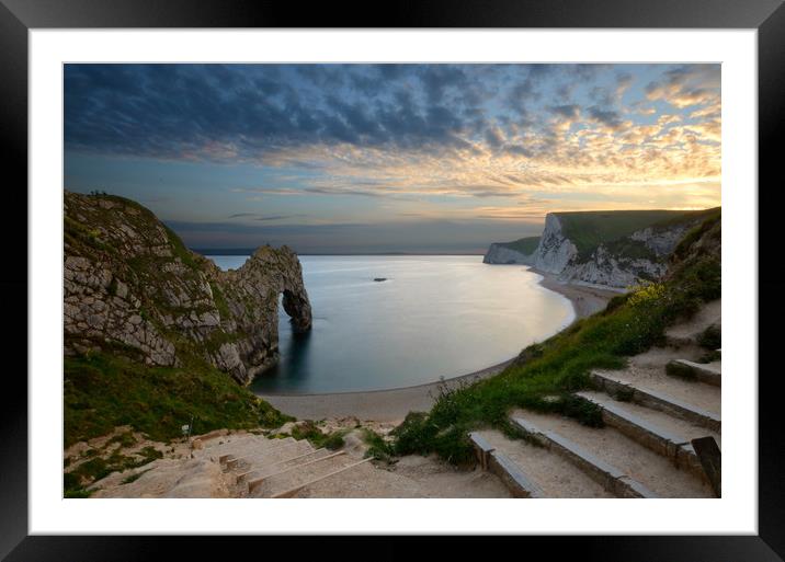 Steps to Durdle Door Framed Mounted Print by David Neighbour