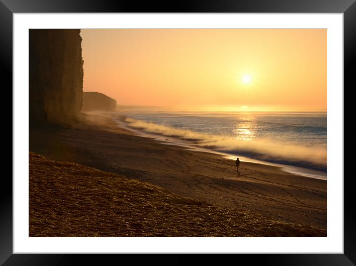 Misty Waves, West Bay Framed Mounted Print by David Neighbour