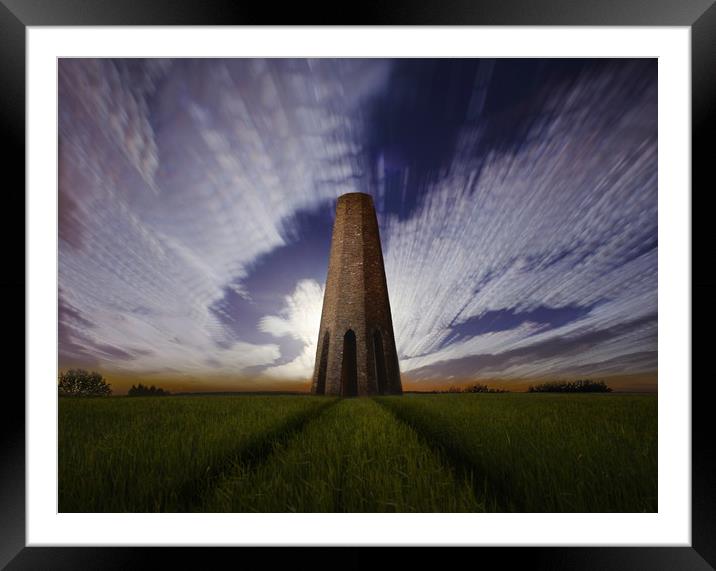 Daymark in a Moonlit Sky Framed Mounted Print by David Neighbour
